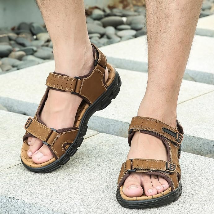 Men's Sport Sandals Adjust Straps Outdoor Hiking Sandal Arch Support Open Toe Walking Sandals for Summer Beach Shoes4