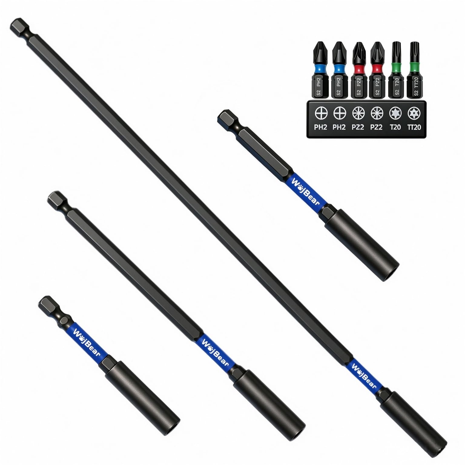 Magnetic Drill Bit Holder Set - 10 Bits Included -1
