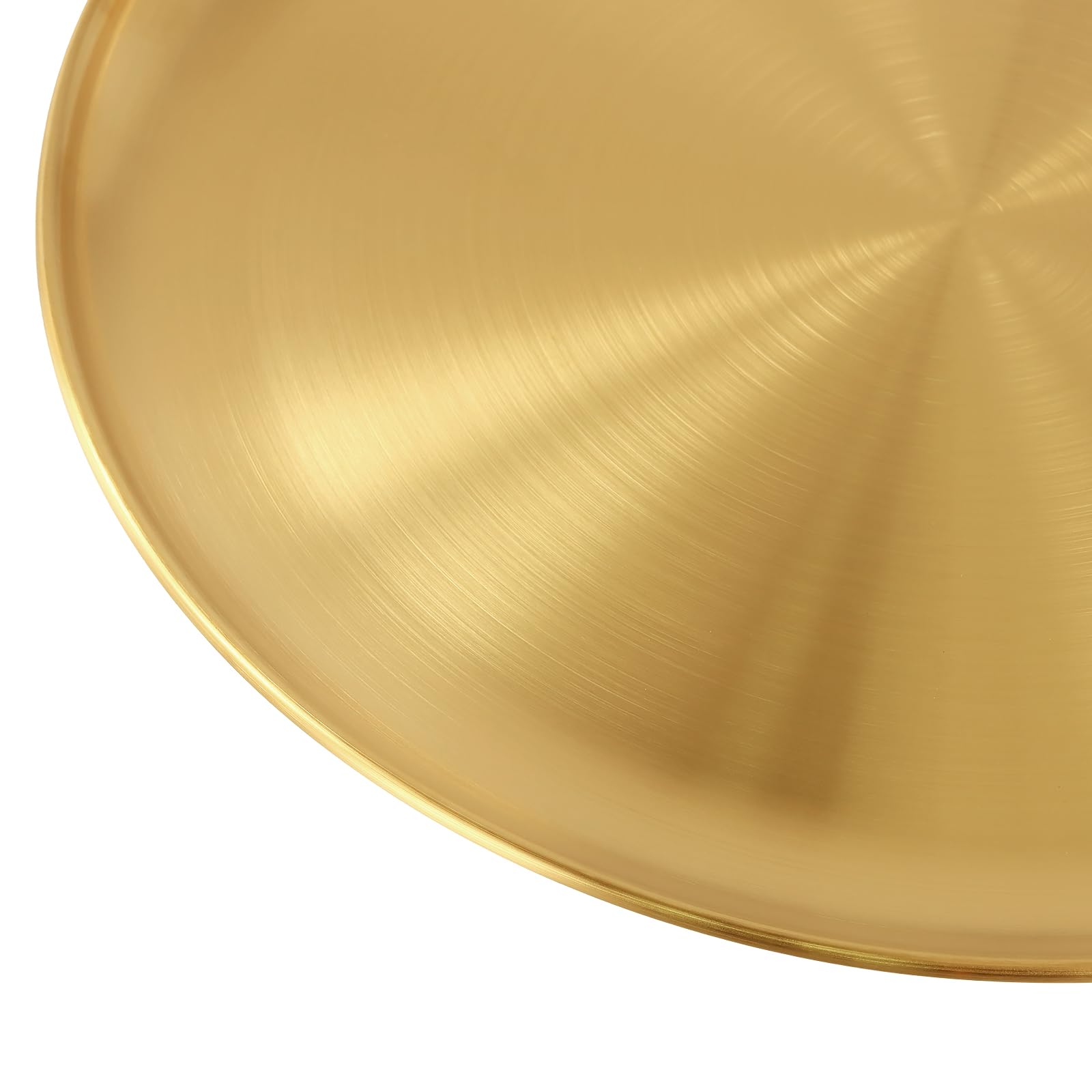 PINGEUI Lot de 8 assiettes rondes en acier inoxydable doré de 30 cm pour barbecue, collation, service de nourriture, fête