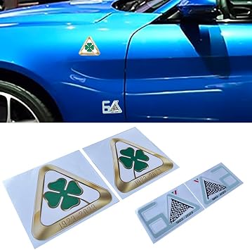 Car Decoration Stickers 60th Anniversary Fender Quadrifoglio Clover Decal Body Personalization Sticker Decal Four-Leaf Clover StickerStelvio Giulia Base Extreme Sport Veloce Ti MiTo 147 156 Giulietta
