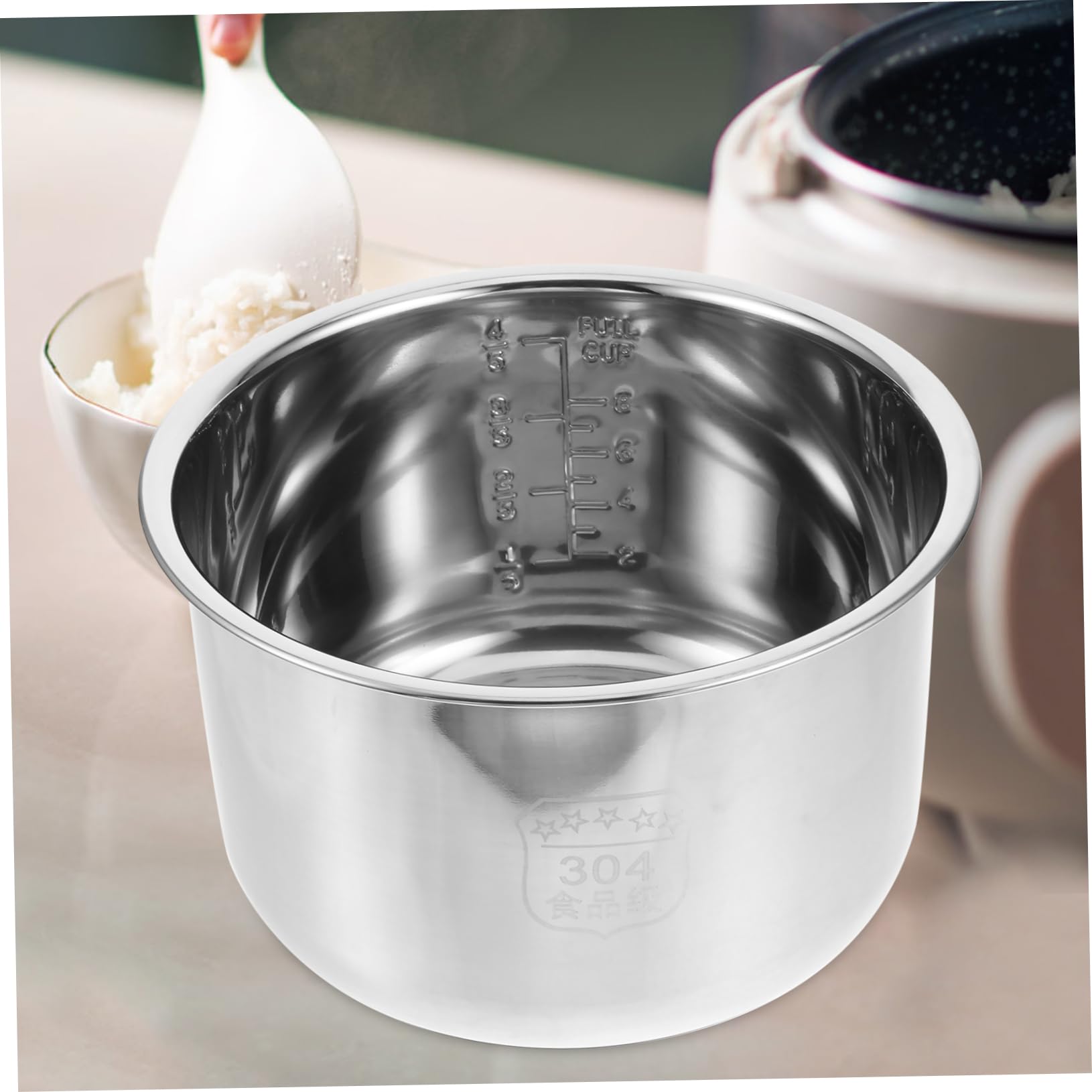 Olla Interior de Acero Inoxidable de 4l para Cocina Eléctrica Buena Transferencia de Calor y Diseño Práctico Adecuado para Uso Diario Cocina