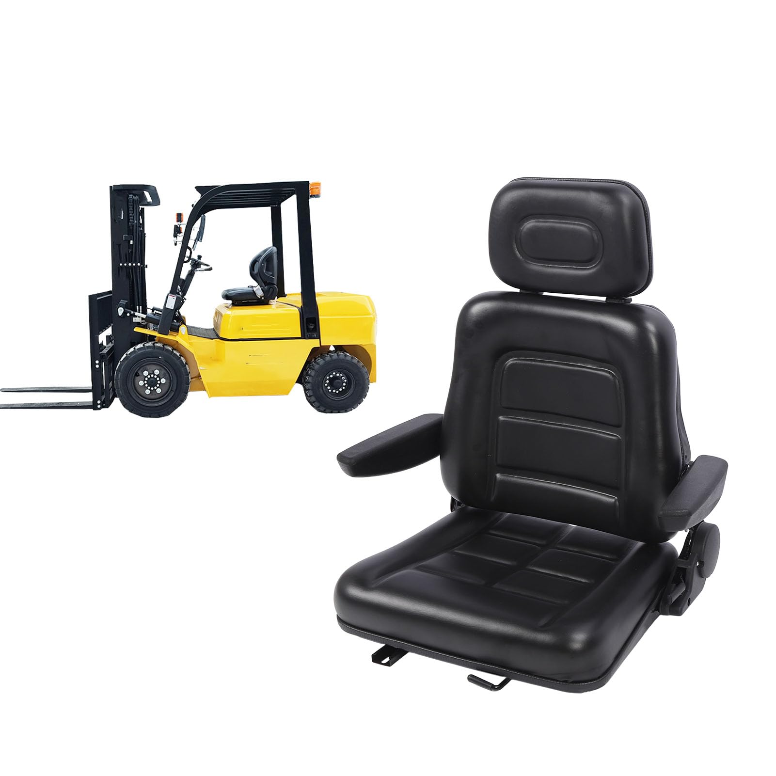 Aramox Gabelstaplersitz 3 Fach Verstellbar Schwarz Für Traktor Bagger