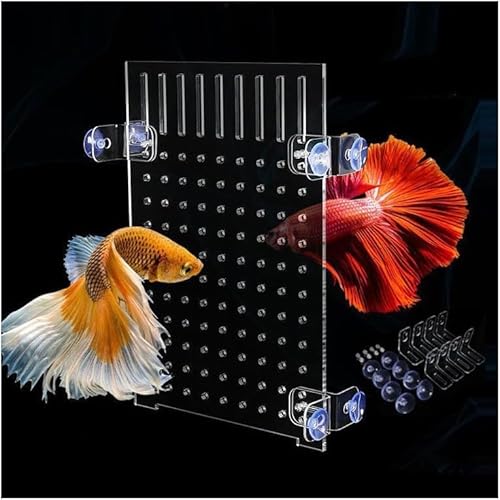 水槽仕切り板 20 セパレーター 水槽用 魚隔離板 透明 水槽 仕切り 多機能 魚の混合養殖用 アクリル製 吸盤付き 分割やすい (18cm*30cm*2mm)