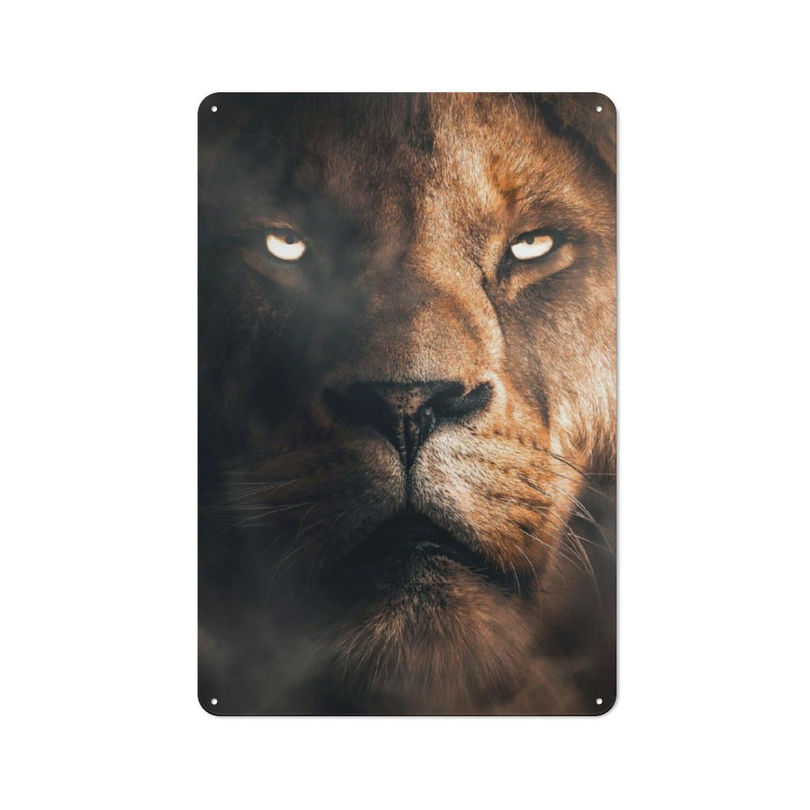 Junmoney Lion Face Tin Wall Plaque 30X20cm With For Garage Or Workshop, For An Autumn Wall Display In Garage And Workshop