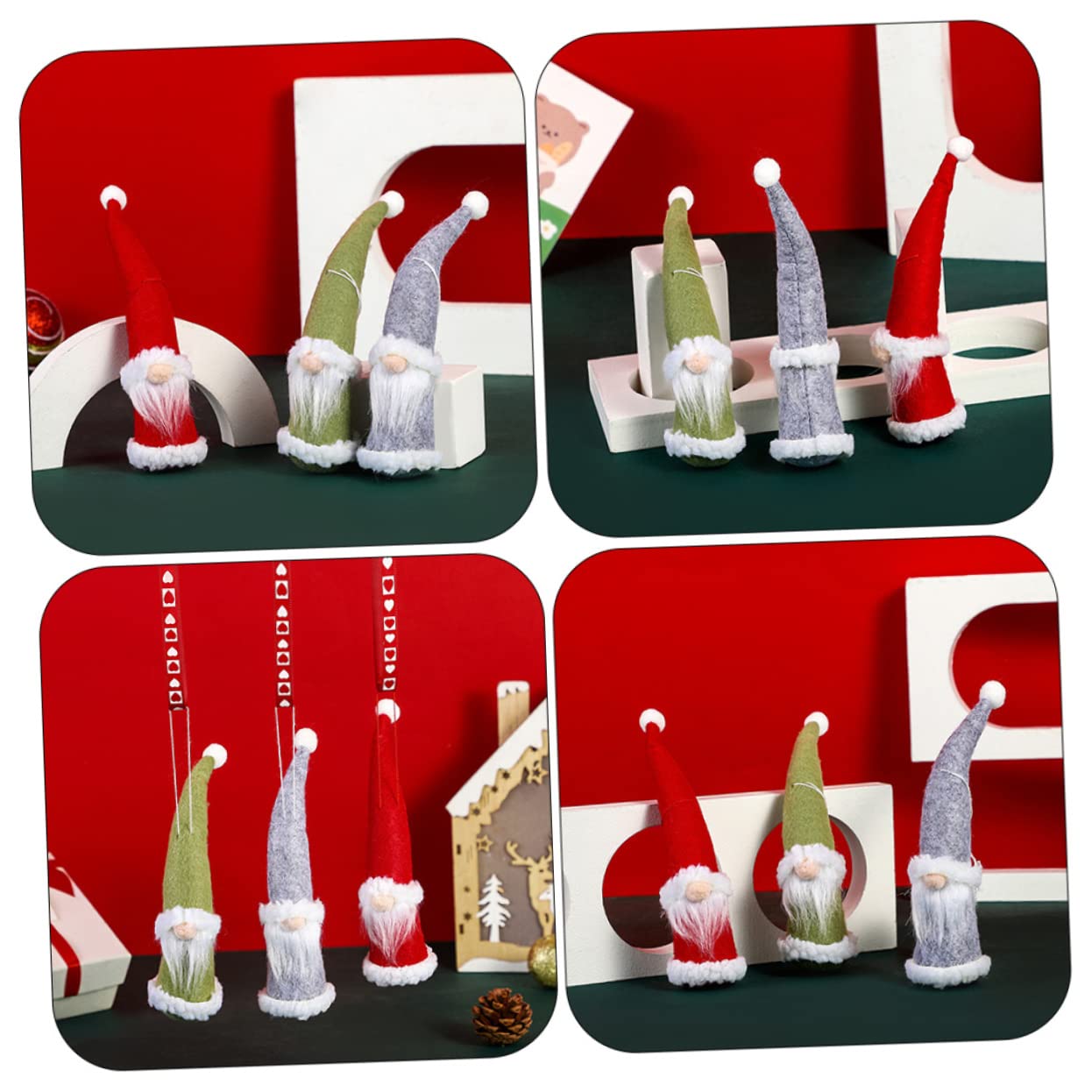 TOPBATHY 4 Set Di Ciondoli A Forma Di Per Albero Di Natale Adorabili Decorazioni Natalizie Per La Fotografia Di Feste in Casa 3 Pezzi * 4