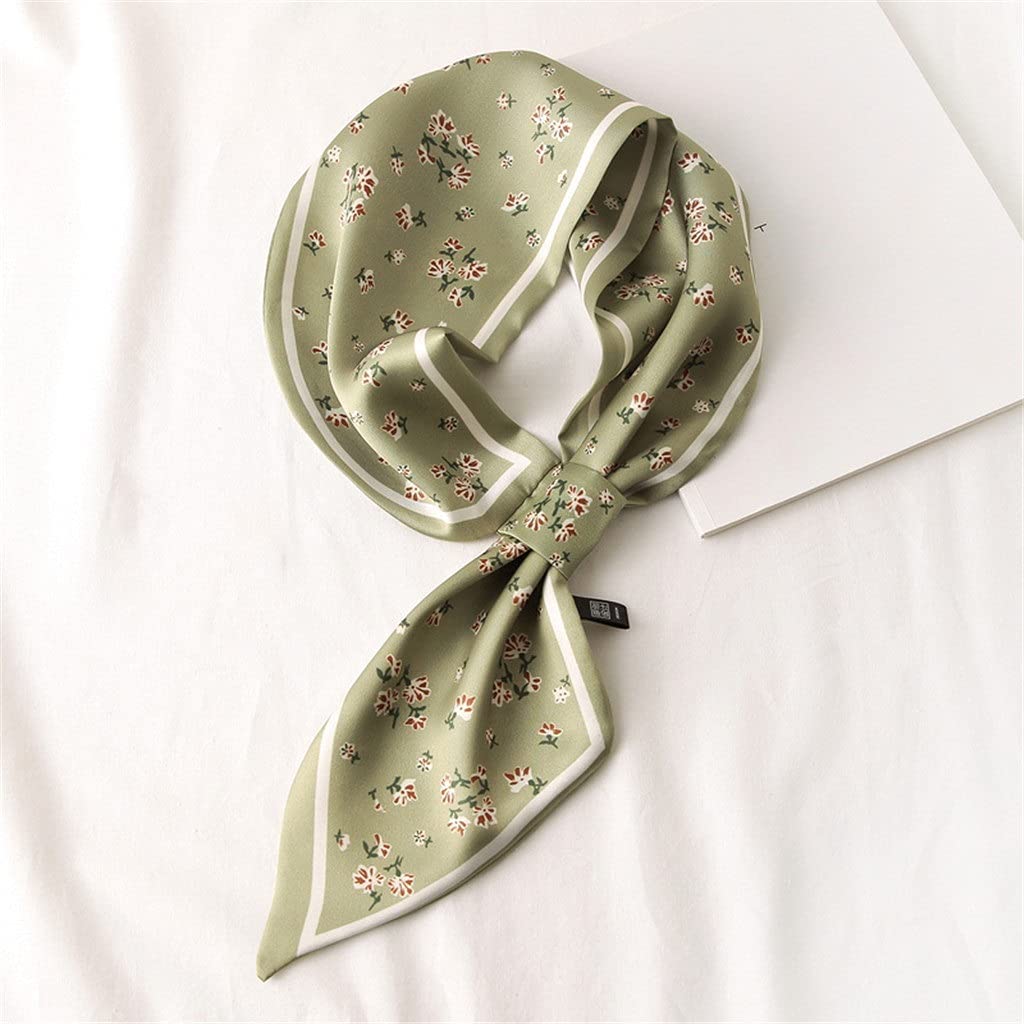Bufanda de Mujer Pañuelo Cuadrado Corbata de Pelo Estampado Pañuelo de Seda Satinada Pañuelo de Cabeza para Mujer Pañuelo de Seda de Tira Larga pequeña (A 15 * 70CM)