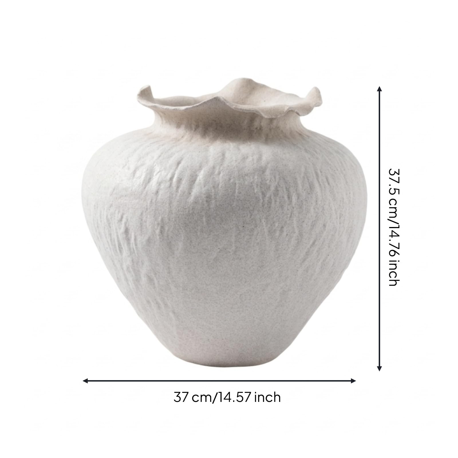 Florero Cerámica con Patrón Pintado a Mano Estilo Artesanal Jarrón Cerámica con Cuello Estrecho corativo Jarrón Rústico para Salón, Recibidor
