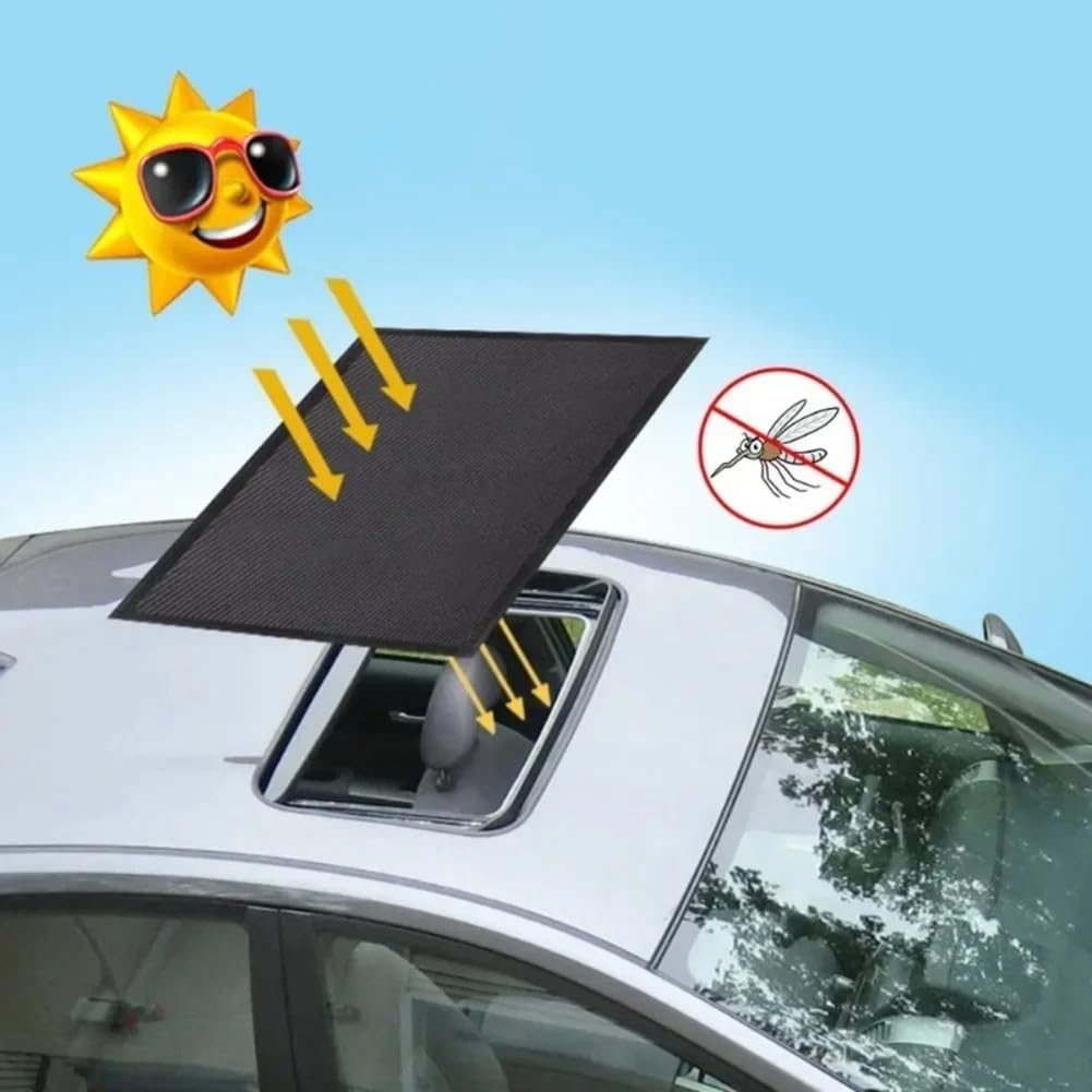 Rete parasole per tetto apribile per auto, rete traspirante, anti-insetti, copertura isolante termica per auto, camion, SUV, riduzione dell'abbagliamento, protezione per la privacy, 95 x