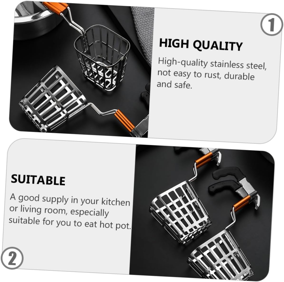 Ciieeo 3pcs Deepening Spoon Head Spoon Hot Pot Strainer Hot Pot Cooking Supplies Reusable Practical and Convenient