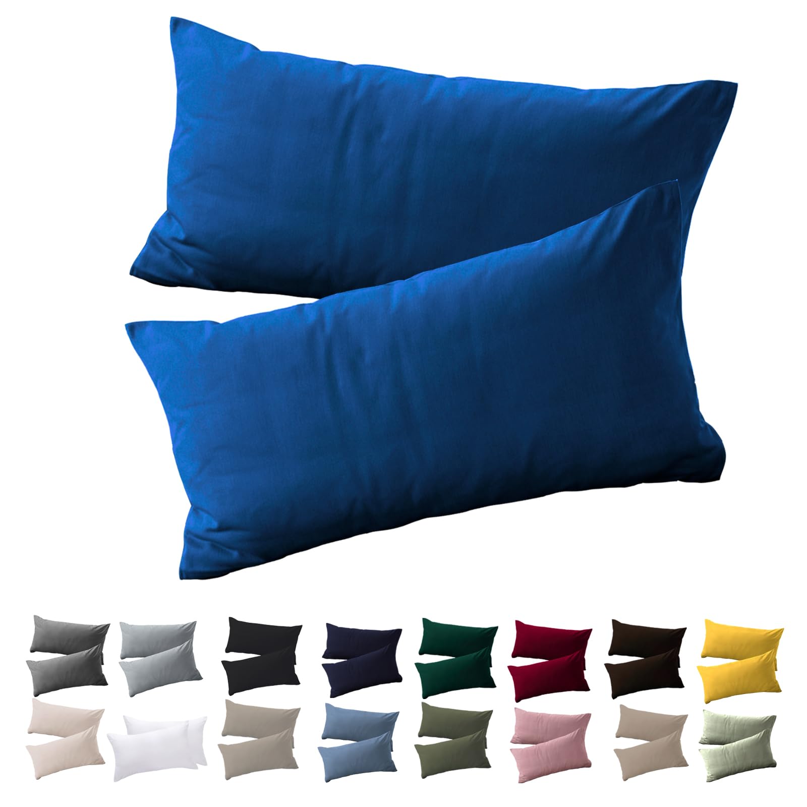 Soifox 2er Set Kissenbezug Mikrofaser weich und angenehm bügelfrei & knitterfrei