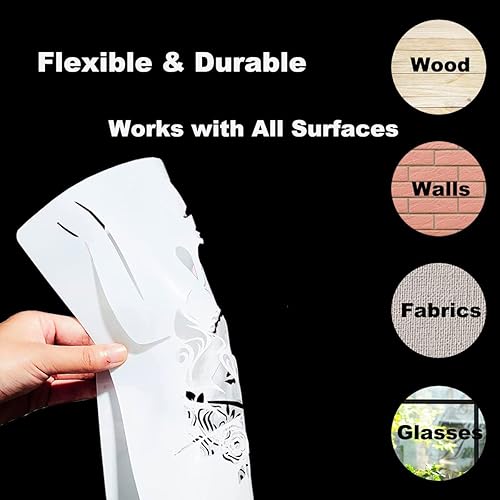 Miniatura 6 de 18 plantillas temáticas para mujer, diseño floral de cara femenina y cita inspiradora para niña, para el hogar, decoración de pared, pintura sobre