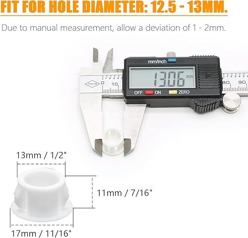 Vista 43 de 100 tapones de agujero blancos de 0.19 pulgadas, de plástico, tipo empotrado, a presión, tubo de orificio de bloqueo, postes de esgrima