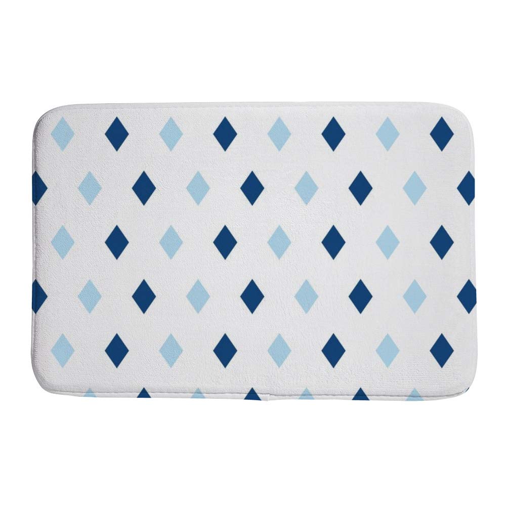 Tapis de bain antidérapant bleu diamant en polaire corail 60x90 cm