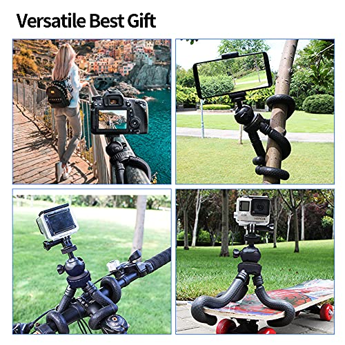 MOOWOOW Handy-Stativ, Flexibles Kamerastativ mit Handyhalter/Bluetooth-Steuerung/GoPro-Halterung, verstellbares Octopus… – Bild 8