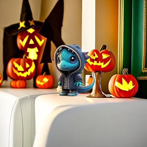 Miniatura 4 de Figuras de dragón geniales, figuras de dragón de dibujos animados, divertidas y lindas figuras de resina, mini escritorio para el hogar, oficina,