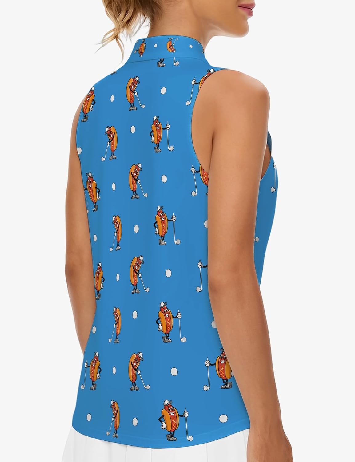 Golf Shirt Womens Sleeveless Moisture Wicking Athletic Printed Polo Golf Tank Top Women (XS-4XL) - Image 4