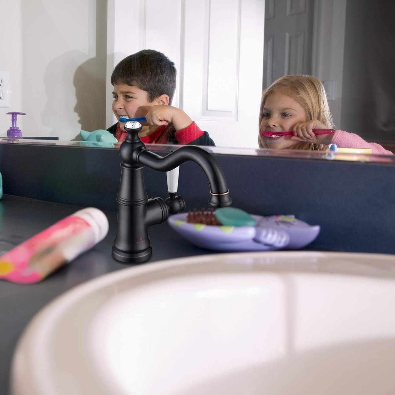 Grеаtеѕt Prоduсt Suiswell Matte Black Bathroom Sink Faucet, Oil Rubbed Bronze Bathroom Faucet Single Hole Single Handle Lead-Free Bathroom Sink Vessel Faucet, 6412BL 🔥 Suiswell Matte Black Bathroom Sink Faucet, Oil Rubbed Bronze Bathroom Faucet Single Hole Single Handle Lead-Free Bathroom Sink Vessel Faucet, 6412BL