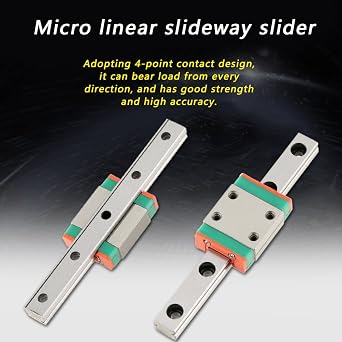 Mini Linear Slide, LWL7B Miniature Bearing Steel Linear Rail Linear Slide Rail 7mm Width with Slide Block (70MM)