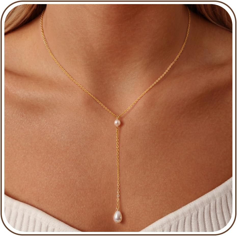 Gold Pearl Necklaces For Women Dainty Wedding Jewelry Gift For Her