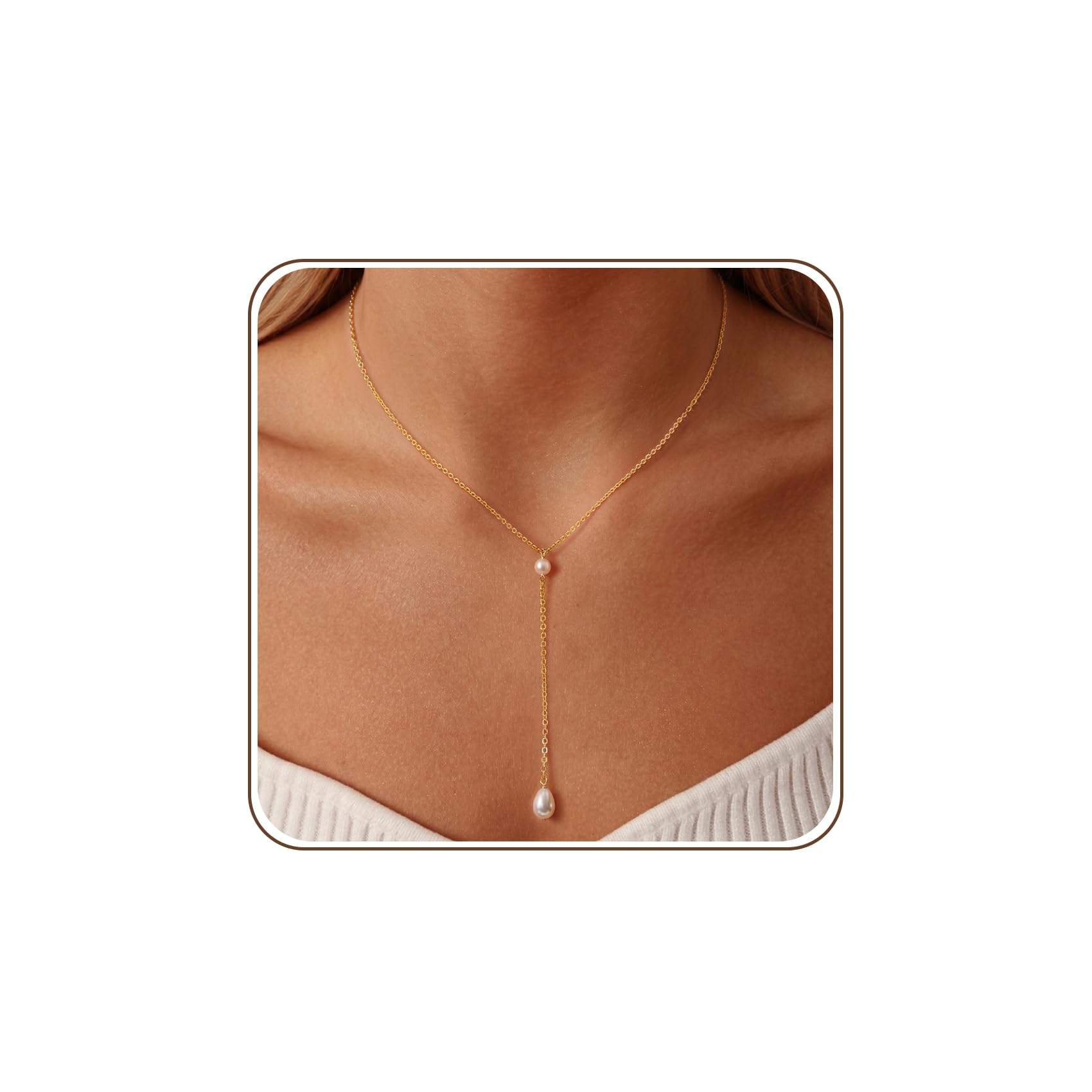 Gold Pearl Necklaces For Women Dainty Wedding Jewelry Gift For Her