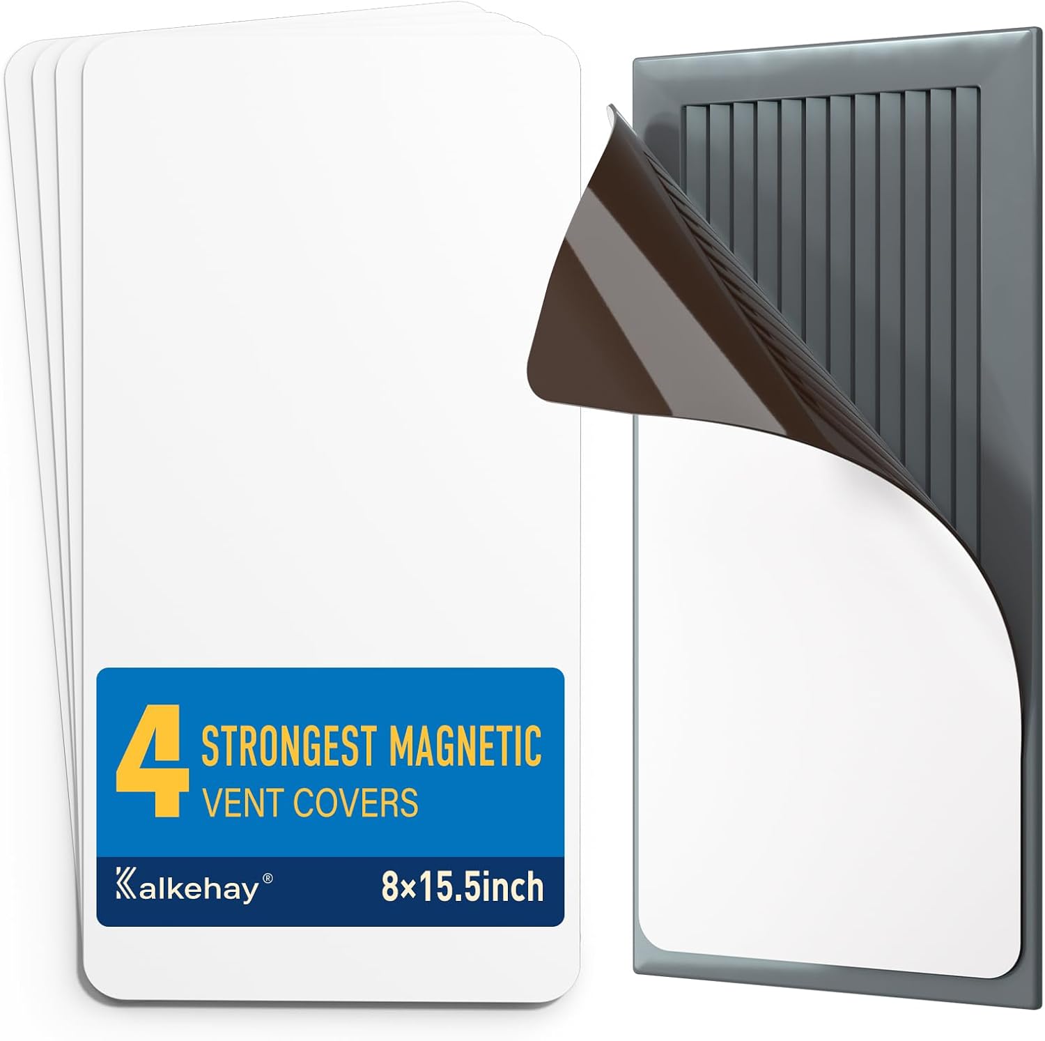4 Pack Strong Magnetic Vent Covers for Home Ceiling, 8x15.5 Inches Furnace Vent Cover for Steel Air Registers, Floor, Wall, RV, HVAC