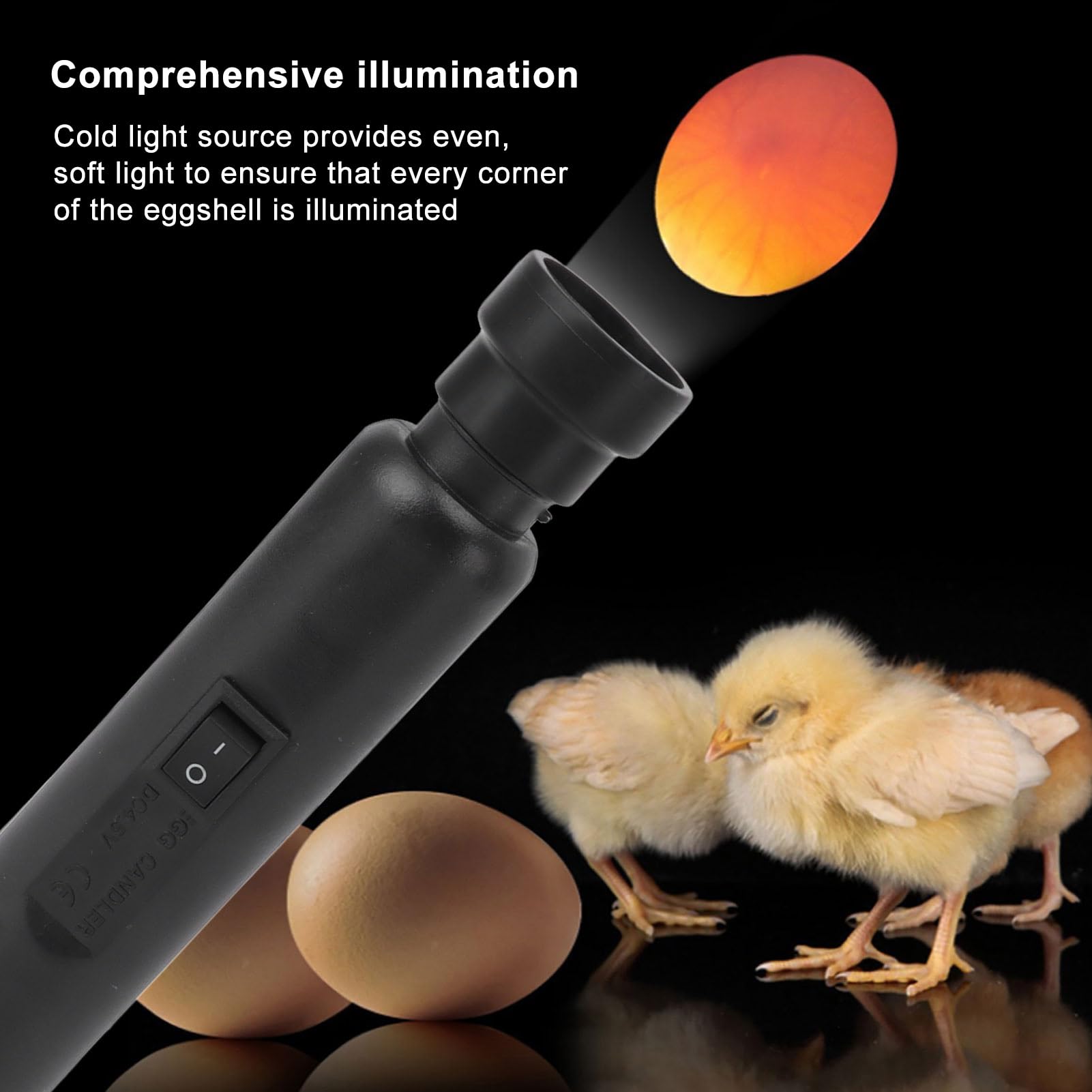 Egg Candler, Candling Light Tester for Eggs, USB Rechargeable Professional Egg Candler Light Portable Egg Hatching Tester Candling Lamp with Cold Light for Science Experiment