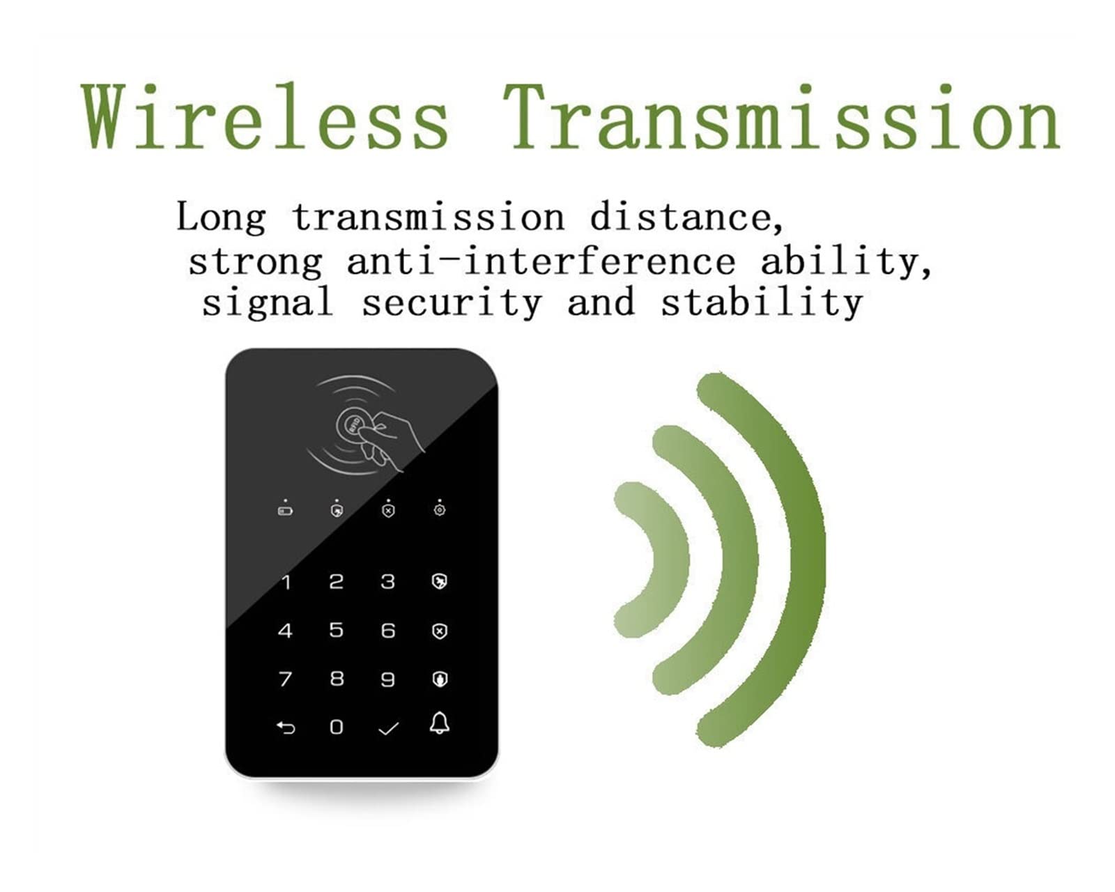 Clavier Tactile Sans Fil 2pcs RFID Bras De Carte Ou Désarmement Le Clavier De Mot De Passe For L'hôte D'alarme À La Maison Intelligente Tuya WiFi GSM Système D'alarme