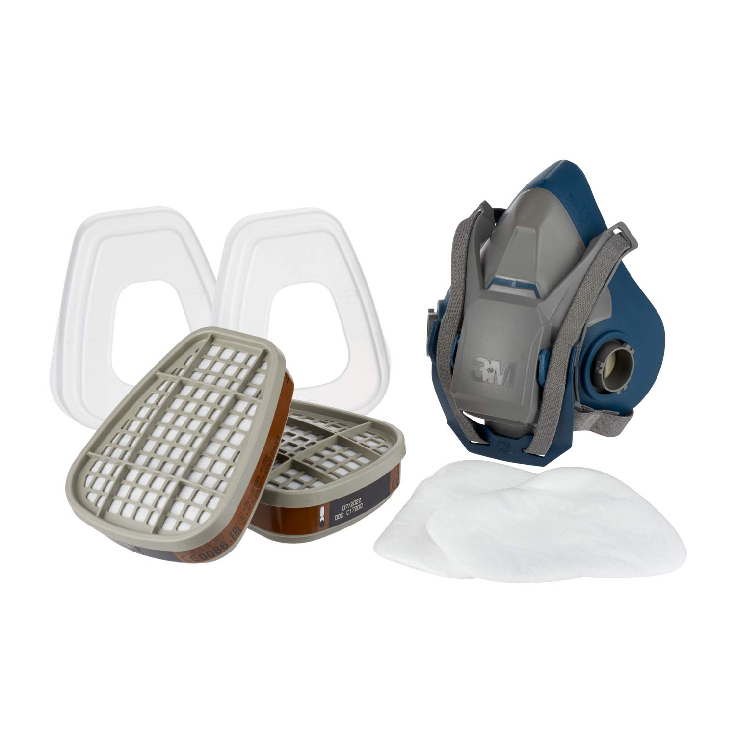 3M Respirador para pintura pulverizada 6502QL, A2P3, 1 set