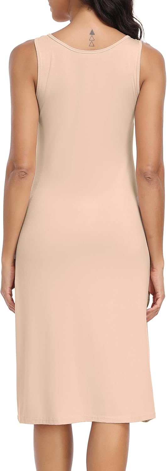 Lovasy Full Slip for Women Under Dress Long Wide Straps Slips Sleeveless Tank Tops Dresses Nightgown S-3XL - Image 3