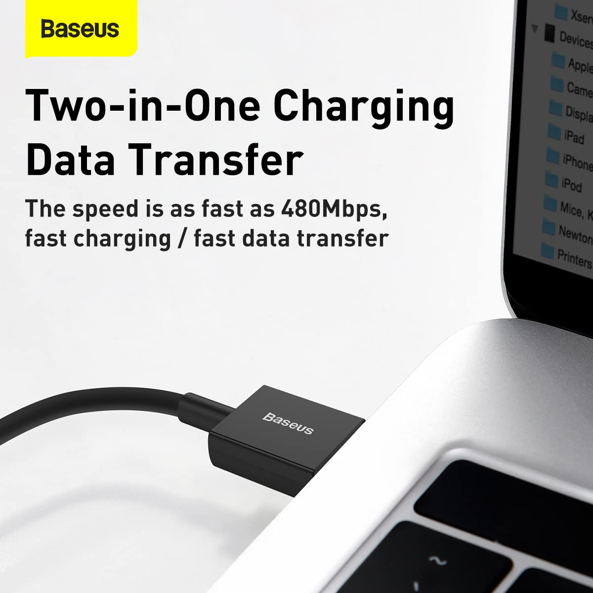Baseus Cavo di ricarica rapida Ultra-Fast One-for-Three da USB-A a