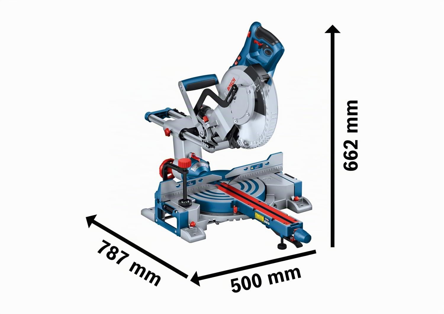 Bosch Professional scie à onglets radiale GCM 305-254 D (capacité de coupe 90 x 305 mm, avec 1 lame de scie circulaire, 2 appuis de pièce, sac à poussière, serre-joint)