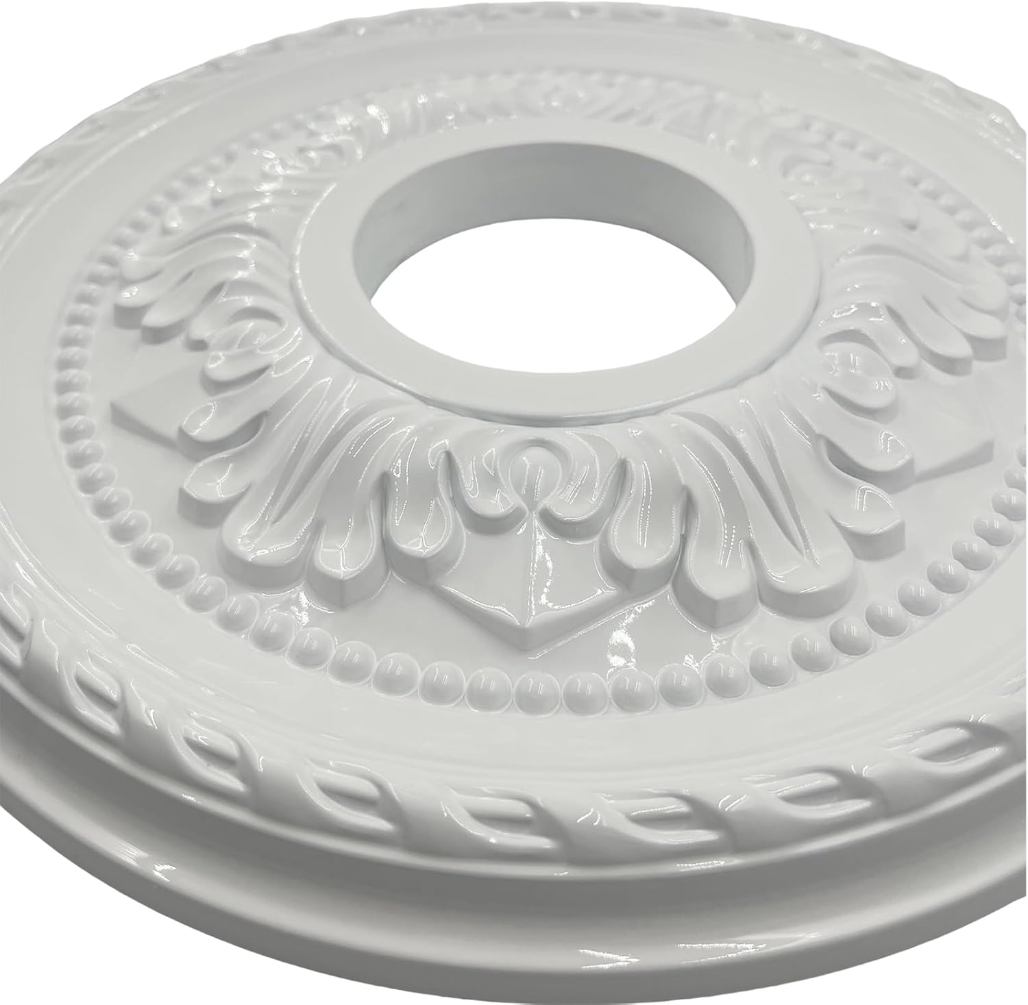 Ceiling Medallion for Light Fixtures Ceiling Fan Medallion Ceiling Light Cover Plate Home Lighting Ceiling Medallions 12" OD x 3.6" ID(White)