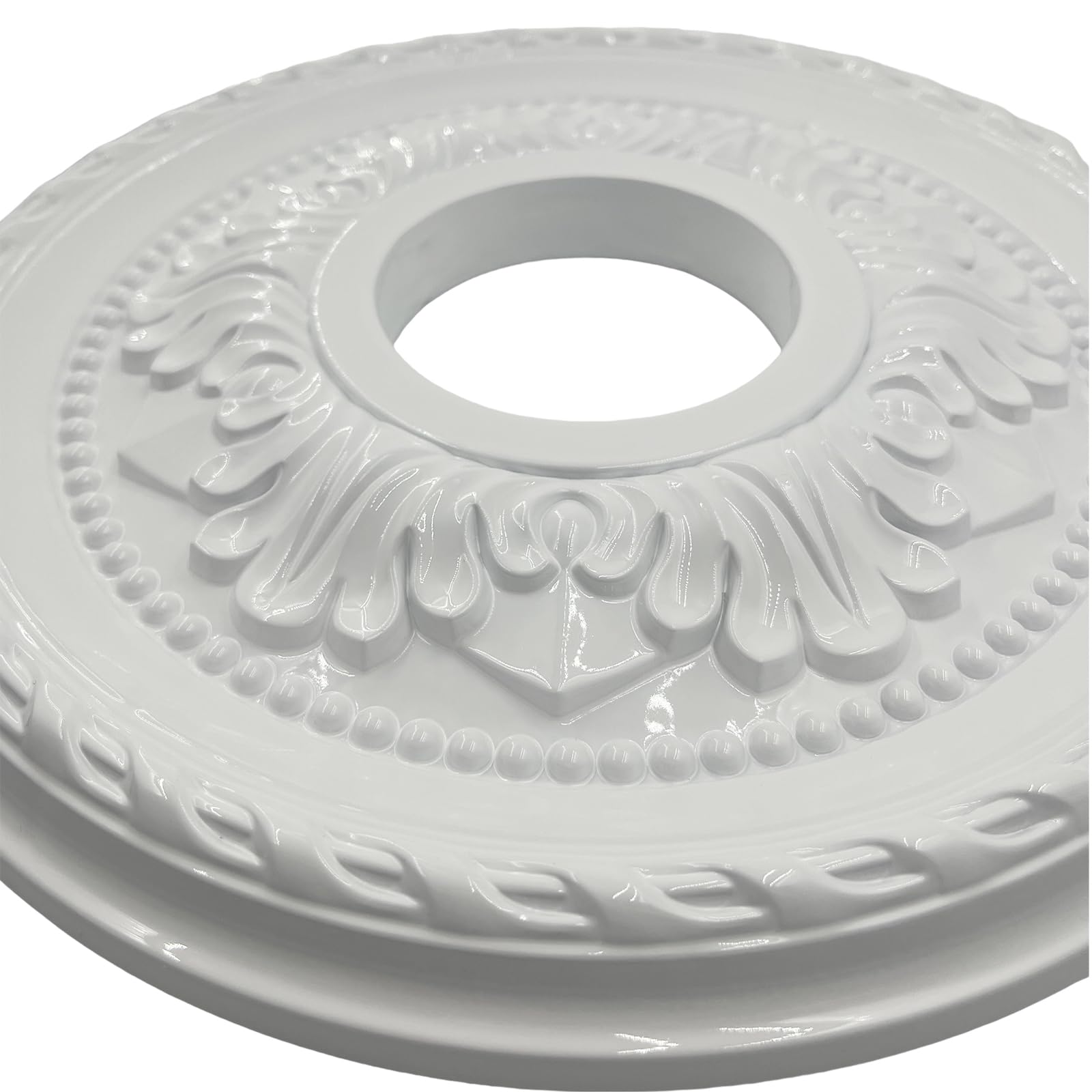 Ceiling Medallion for Light Fixtures Ceiling Fan Medallion Ceiling Light Cover Plate Home Lighting Ceiling Medallions 12" OD x 3.6" ID(White) — Amazon image 4