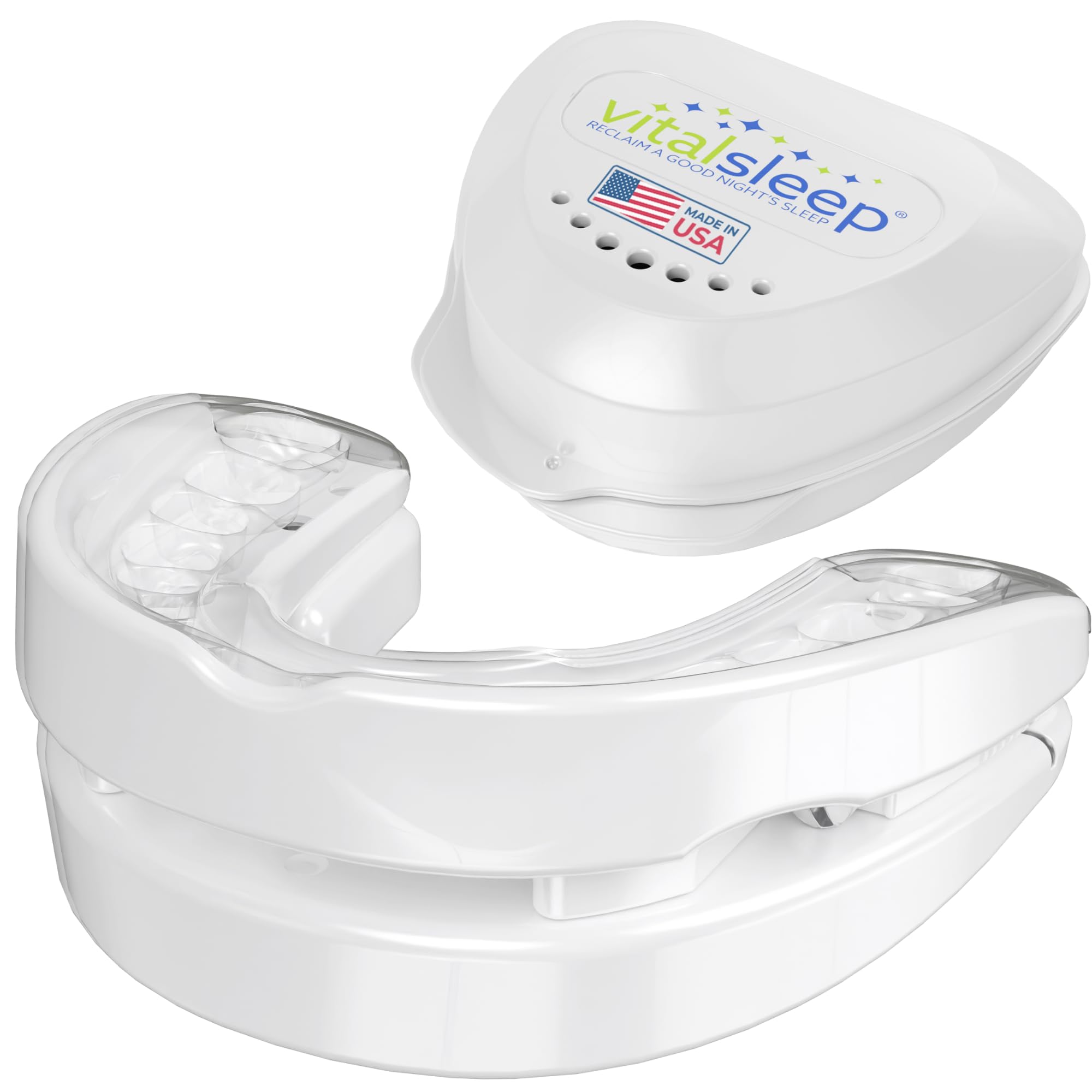 VitalSleep Snore Mouth Guard, Clear Men’s Size, Adjustable Mouth Guard for Snoring, Moldable Teeth Impressions, Comfortable No Snore Solution, Made in The USA