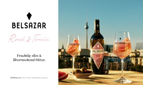 Belsazar Rose, Wein-Aperitif, vom Berliner Lebensgefühl inspiriert, gefertigt im Schwarzwald, ideal als Sommergetränk im Rose und Tonic, 14,5 Prozent vol, 750ml Einzelflasche