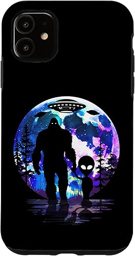 Miniatura 10 de Funda para iPhone 11 Pro Alien & Bigfoot Moon Sasquatch Extraterrestre UFO