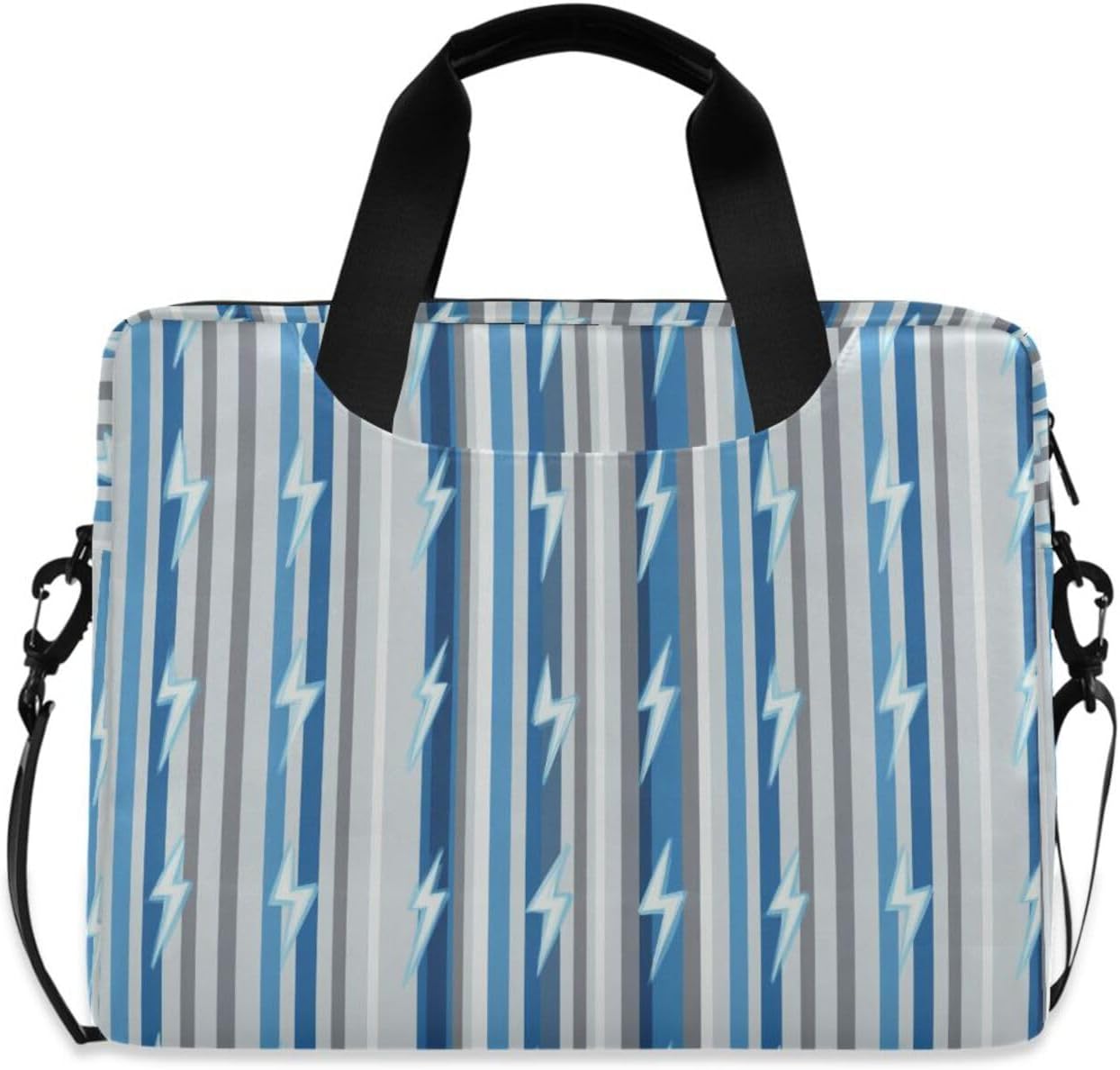 Laptop Sleeve Case 15-16 Inch Waterproof Laptop Bag Briefcase Funny Striped Thunder Blue and Gray Travel Bag Handbag for Travel Business