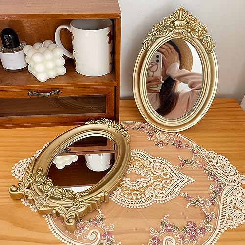 Espejo de Maquillaje Ovalado Vintage APLUSH miniatura 3