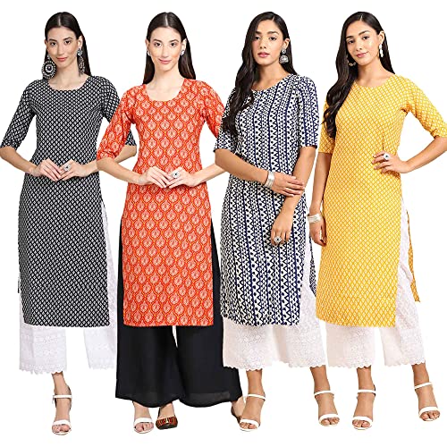 Image of Pinkmint Women's Crepe Digital Print Straight Kurta