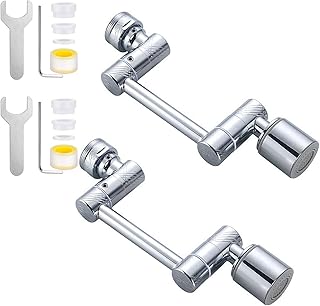 Avtytsda Faucet Extender Filter Faucet Aerator Universal 1080° Swivel Robotic Arm Swivel Extension Faucet Aerator, Faucet Extender for Bathroom Sink with 2 Water Outlet Modes (2pcs Stainless Steel)