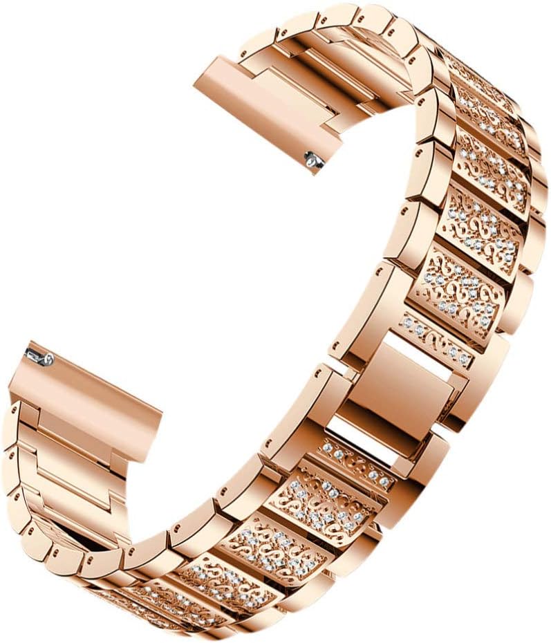 Hemobllo Crystal Rhinestone Smart Watch Strap Replacement Metal Watch Band Compatible for Fitbit Blaze (Pink) image 3