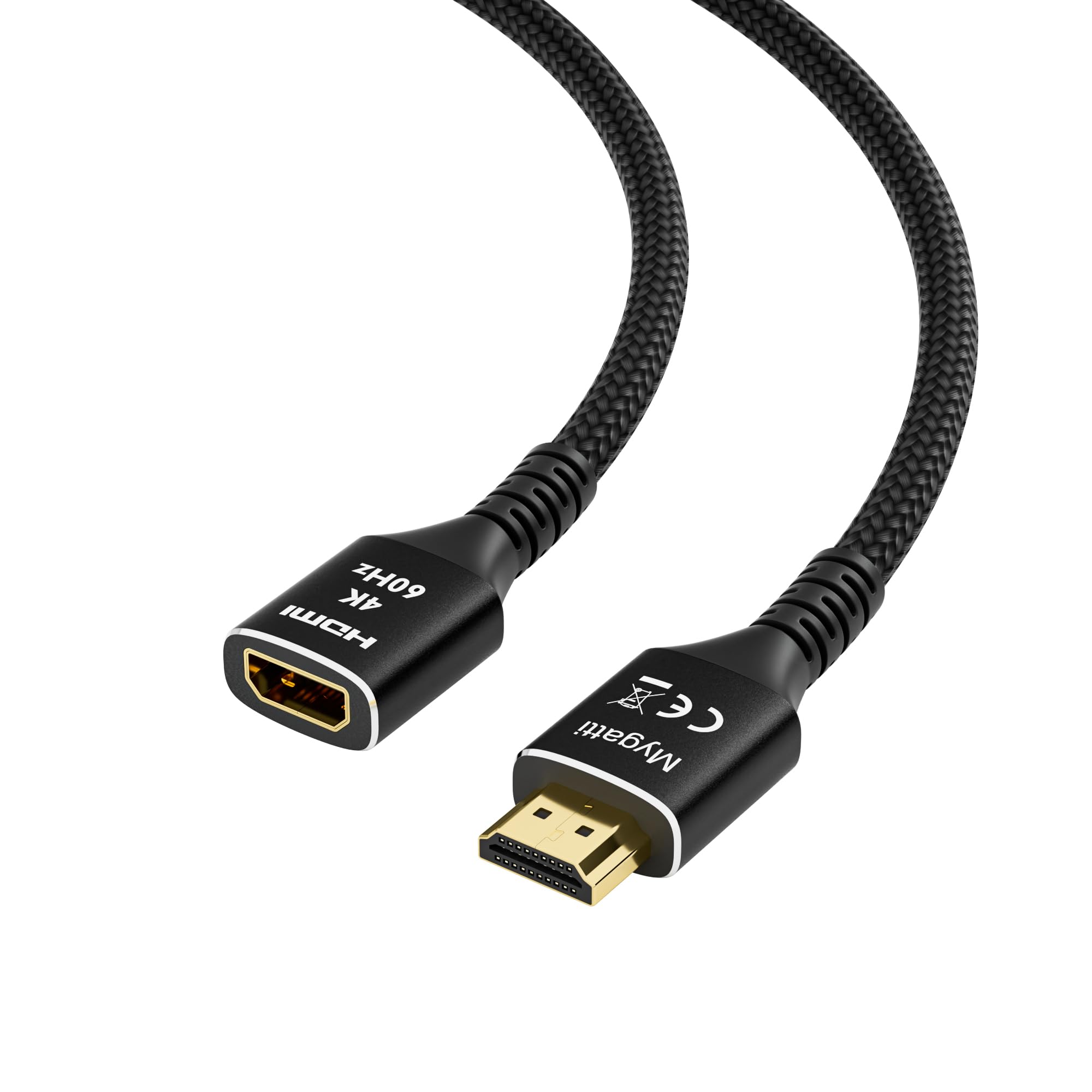 LEENUE HDMI Verlängerungskabel 0,3m, HDMI 2.1 Verlängerung Kabel Stecker auf Buchse 8K@60Hz 4K@120Hz, Ultra Highspeed 48Gbps, eARC HDCP 2.3 für TV-Stick, HDTV, Beamer, 1 Stück