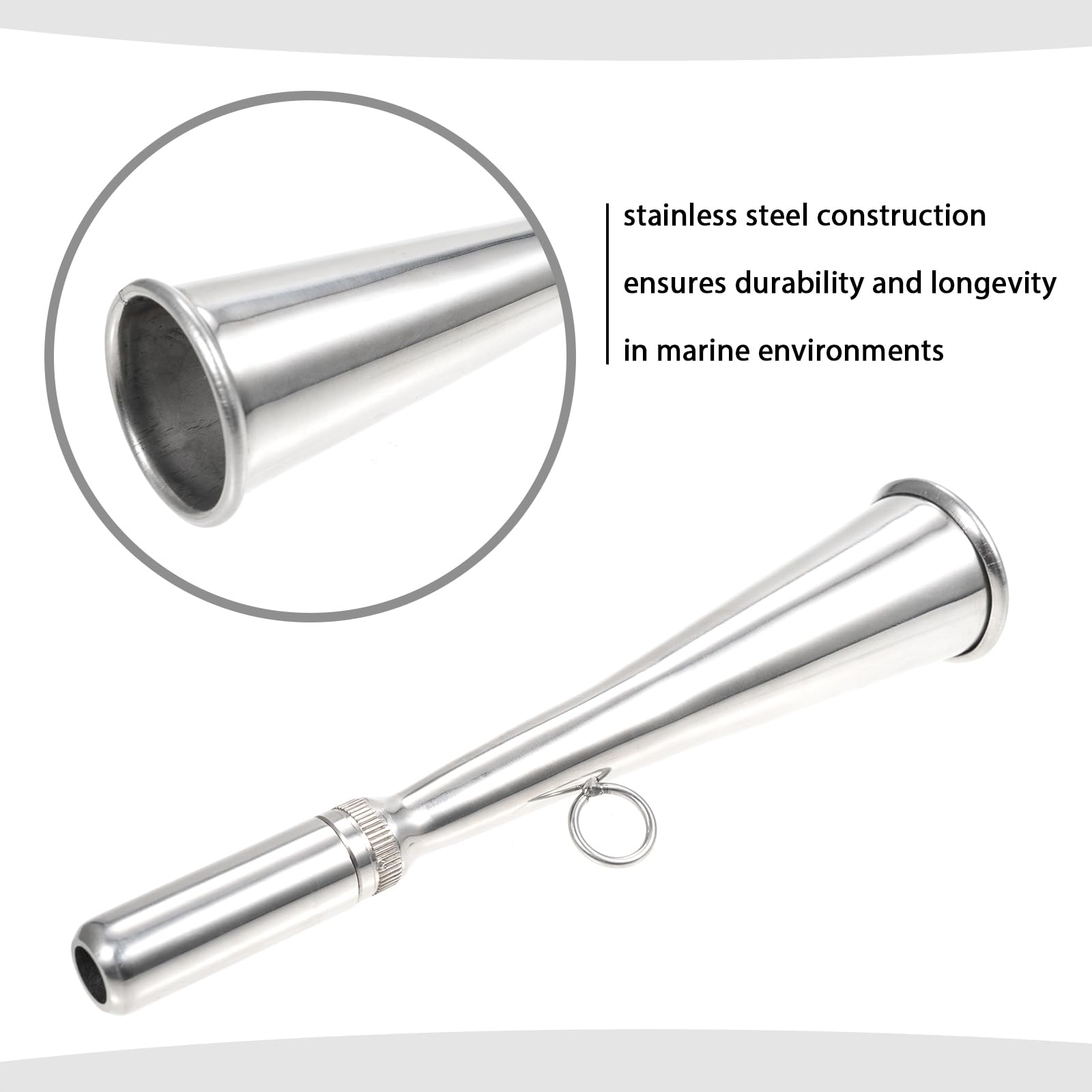 フォグフォーン　霧笛　船舶道具 Amazon.co.jp: QOYUE 霧笛、ステンレス鋼フォグホーン ボート