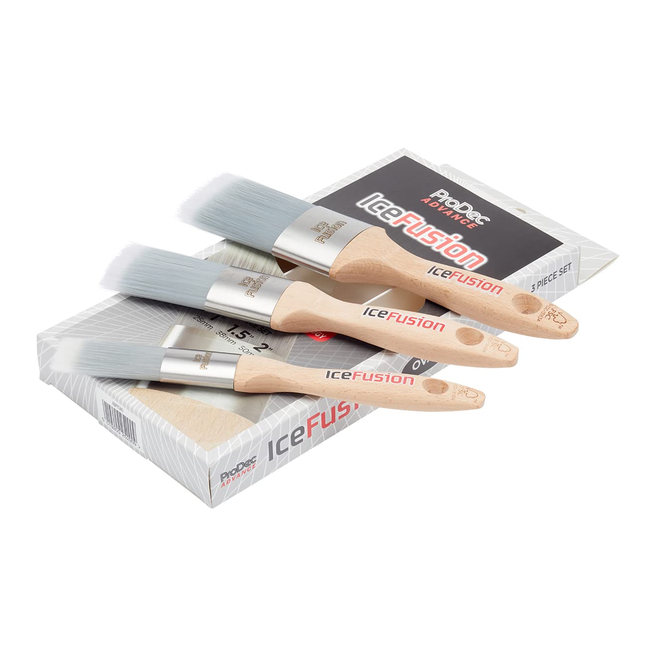 Prodec Ice Fusion Oval Synthetic 3 Brush Set1" 1.5" And 2" from B&Q