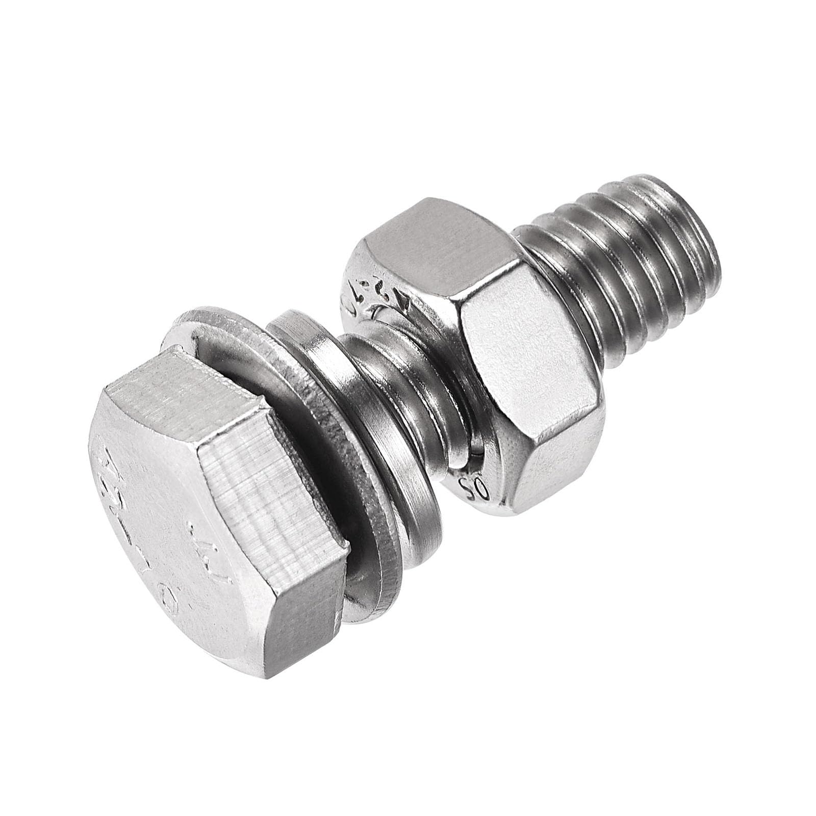 TOP-VIGOR 4Pcs M8 x 25mm Hex Head Screws Bolts, Nuts, Flat & Lock Washers Kits - Image 4