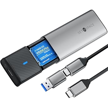 nvme case [tool-free] setmspace m2 ssd enclosure [nvme & sata] m.2 ssd enclosure with 2-in-1 cable m2 usb adapter for m-key and b & m key m2 ssd case made of aluminum gray enclosure