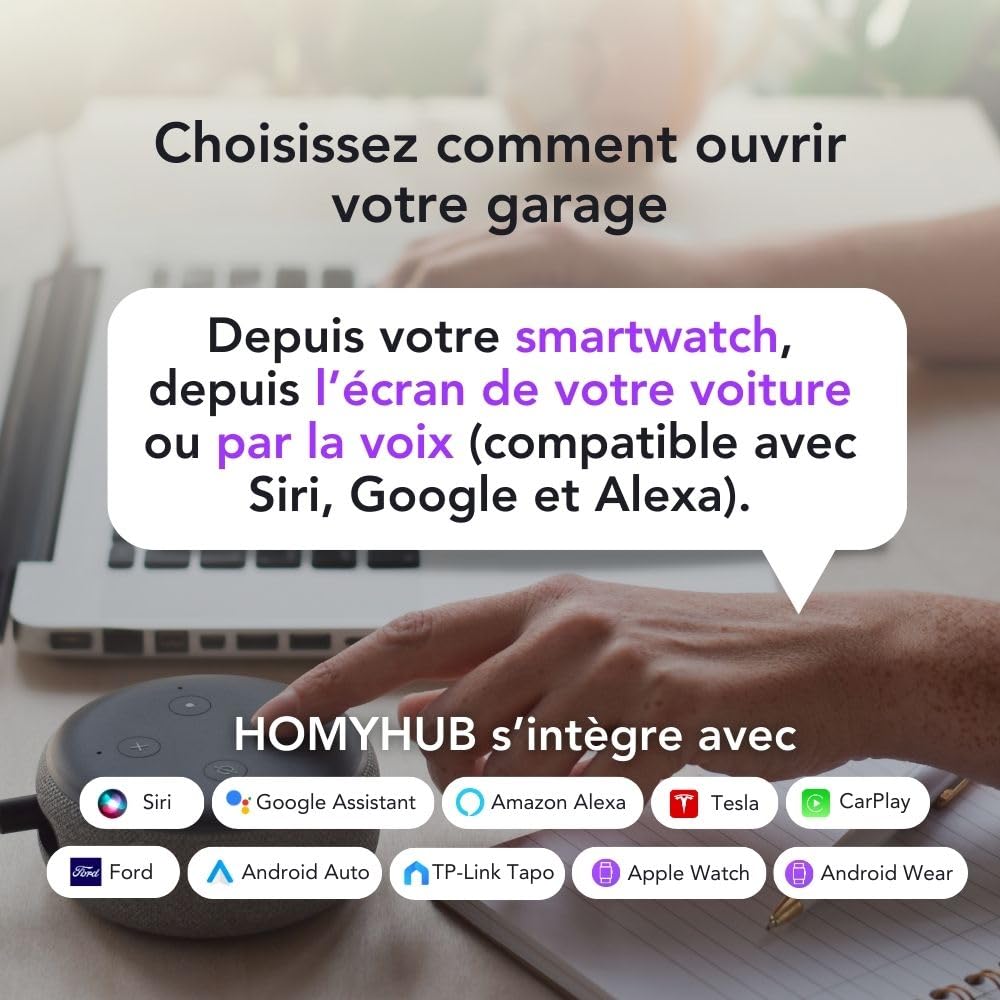 Kit de démarrage | Télécommande de Garage WiFi – Bien Plus Que d'ouvrir Une Porte de Garage avec Votre Mobile et Votre Voix – Contrôle Max 2 Portes par Starter Kit