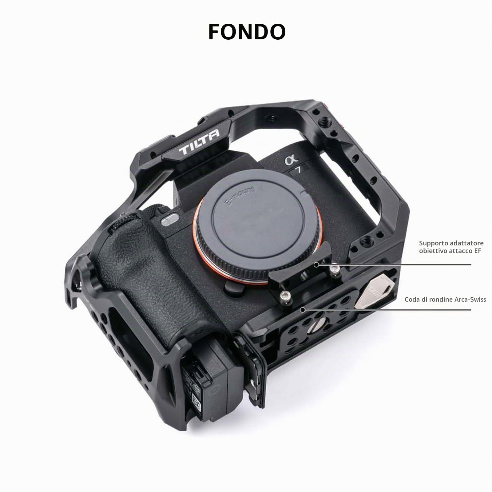 Tilta Gabbia completa per fotocamera compatibile con Sony A7 IV Basic Kit Video Film Filmmaking Rig, con gabbia per fotocamera NATO Top Handle - Nero TA-T30-A-B