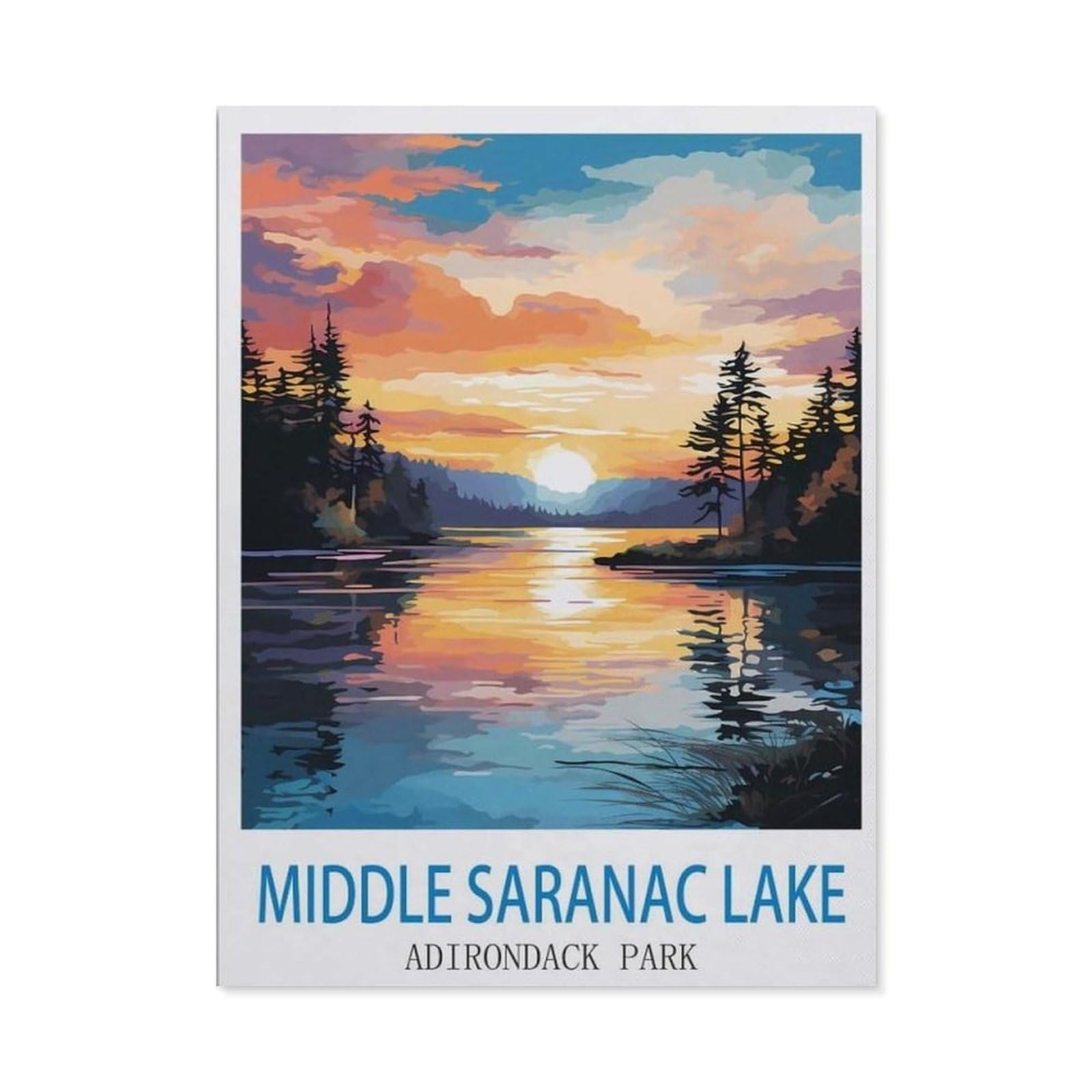 BEAYODKP 5D Diamond Painting Kits，Middle Saranac Lake Adirondack Park