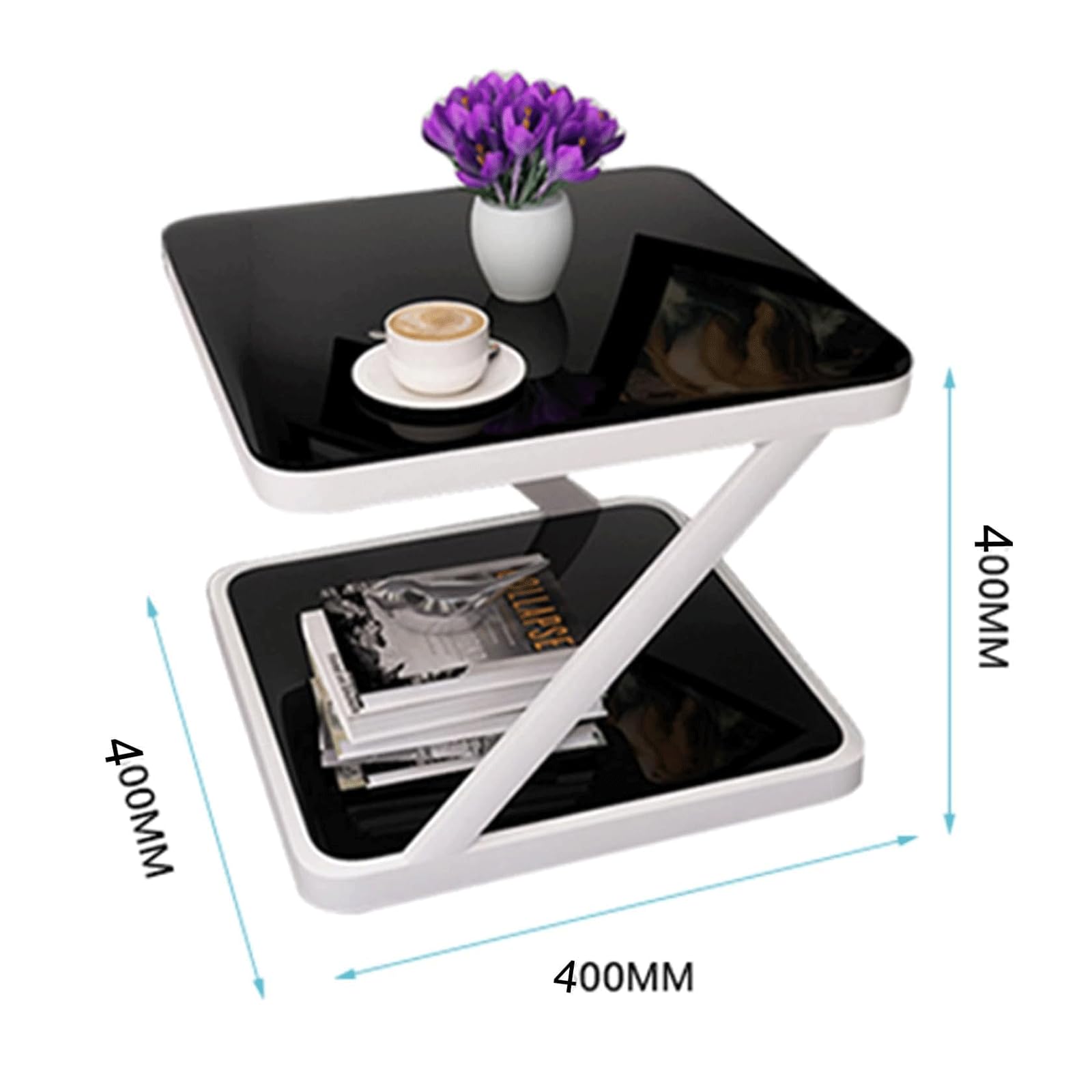 Amazon｜サイドテーブル コーヒーテーブル Z 字型ガラステーブル